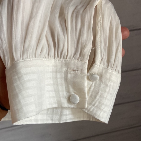 1.STATE satin sheer Neutral Button down shirts - Picture 4 of 9